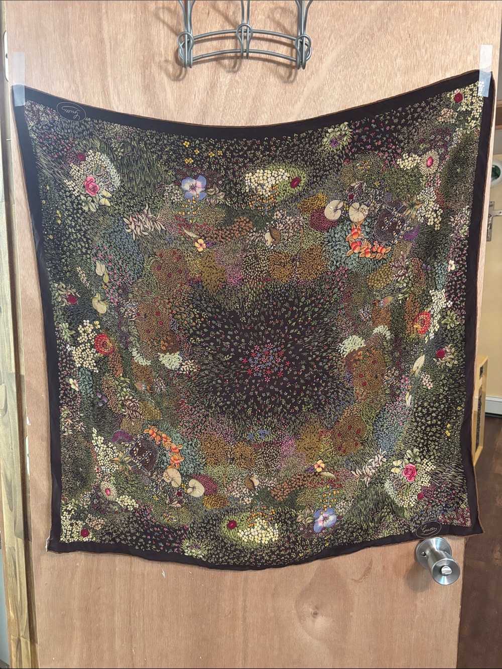 Vintage 1970’s Gucci “Garden Of Eden” Silk Scarf